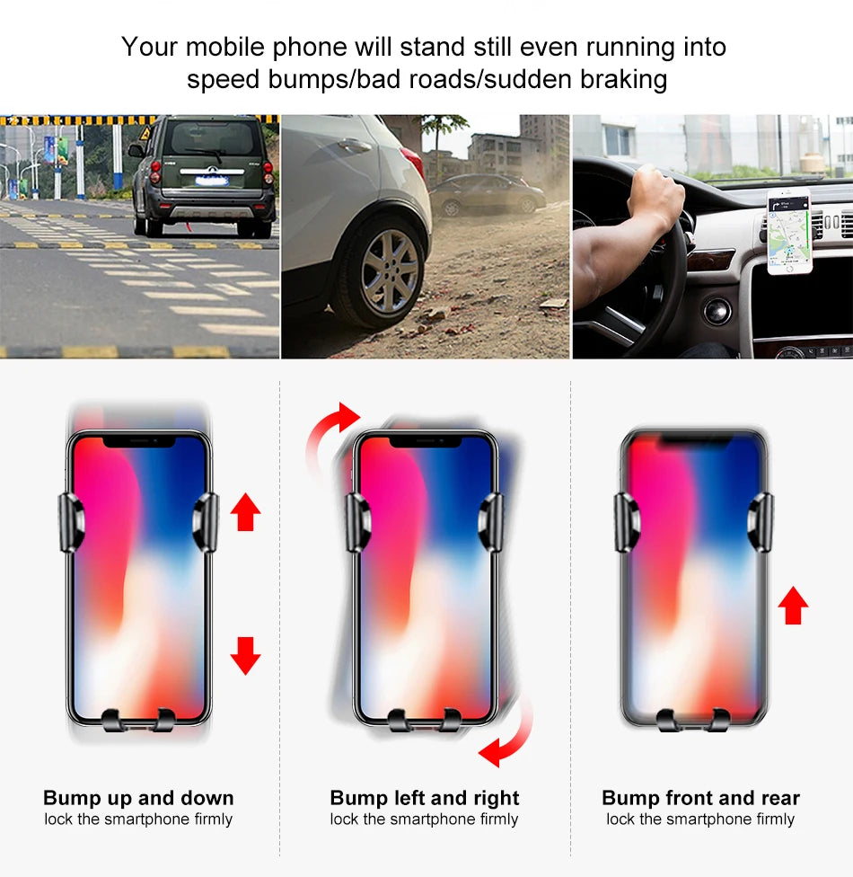 Baseus Gravity Car Phone Holder For iPhone 16 Samsung Suction Cup Car Holder For Phone in Car Mobile Phone Holder Stand 핸드폰 거치대