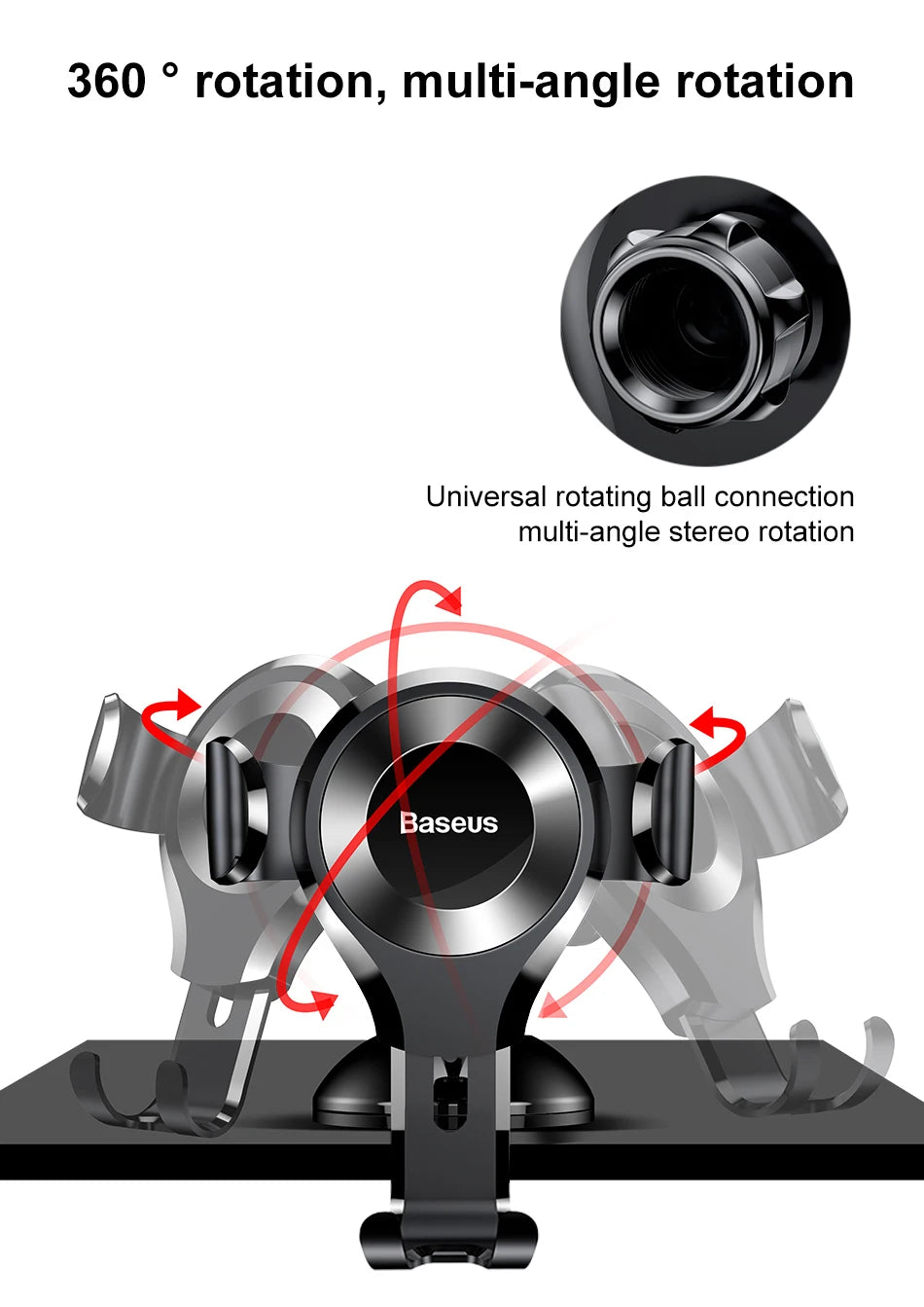 Baseus Gravity Car Phone Holder For iPhone 16 Samsung Suction Cup Car Holder For Phone in Car Mobile Phone Holder Stand 핸드폰 거치대