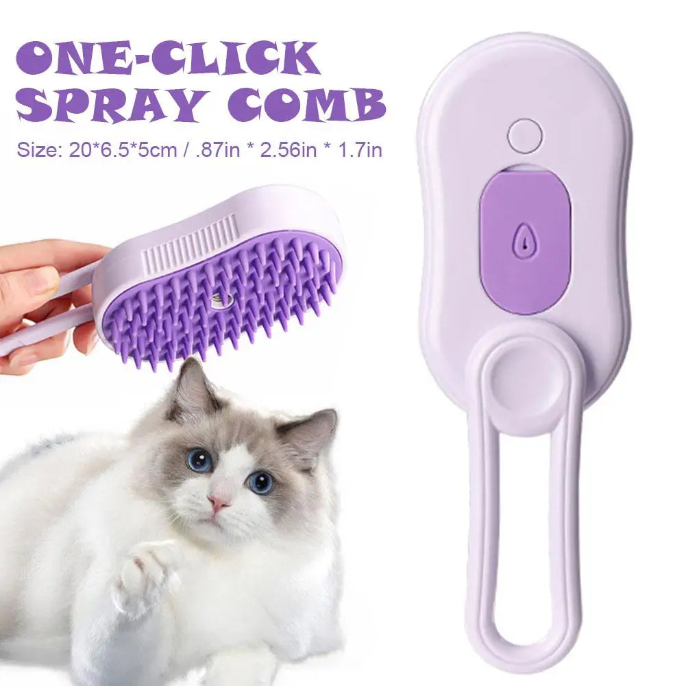 Cat Steam Brush Electric Spray Water Spray Kitten Pet Comb Soft Silicone Depilation Cats Bath Hair Brush Grooming Supplies