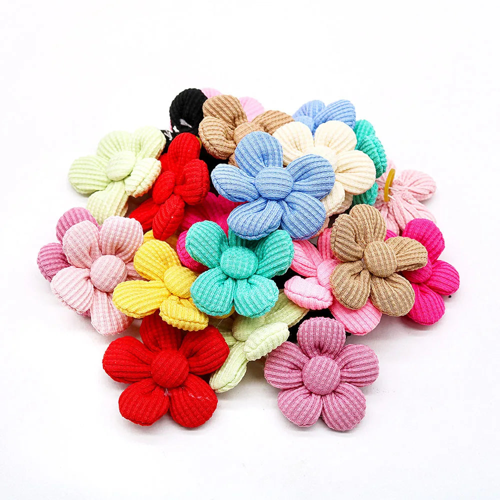 10PS Flower Shape Dog Grooming Bowknot Small Dogs Hair Bows Rubber Bands Pet Cat Dog Hair Bows Pet Hair Accessories Pet Supplies