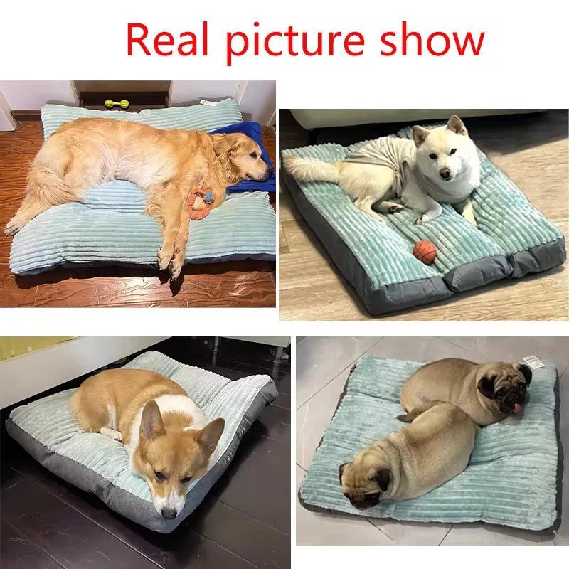 Corduroy Dog Mat Plush Dog Bed for Small Medium Large Dogs Detachable Washable Pet Sleeping Bed Mat Pet Supplies