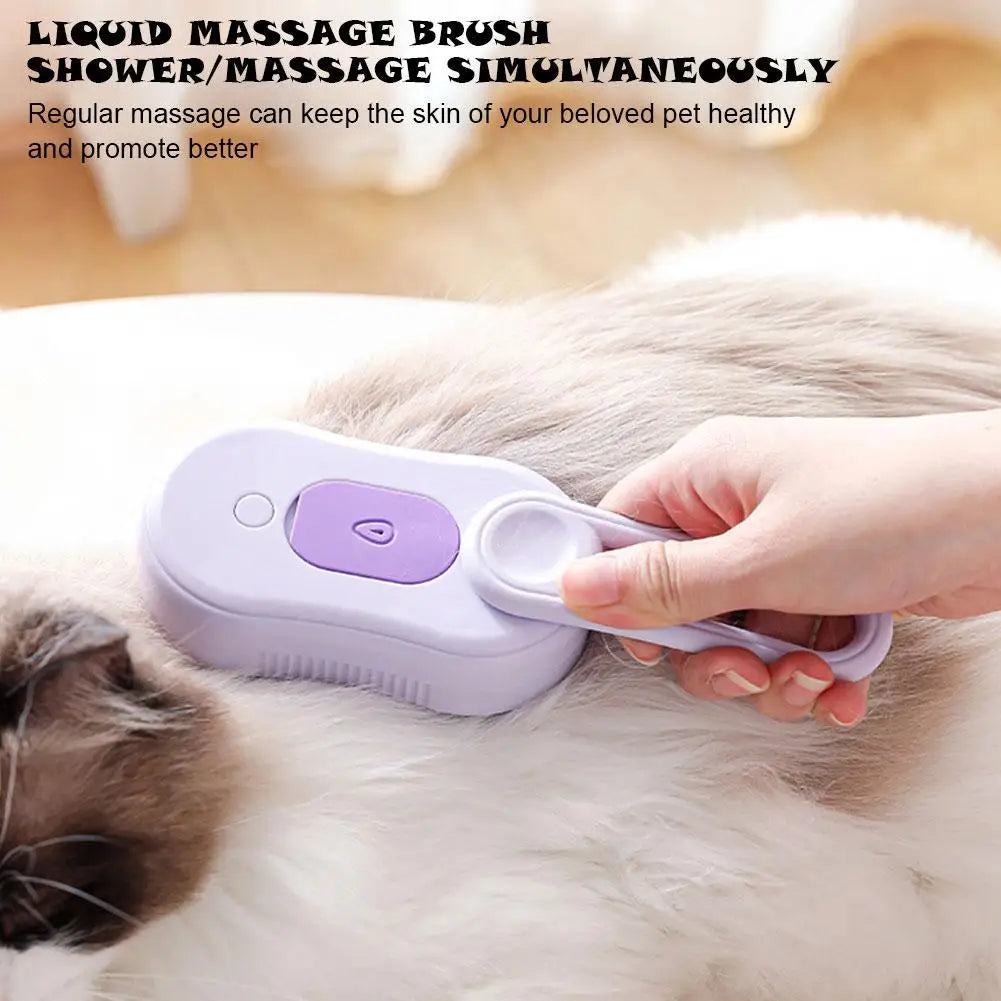 Cat Steam Brush Electric Spray Water Spray Kitten Pet Comb Soft Silicone Depilation Cats Bath Hair Brush Grooming Supplies