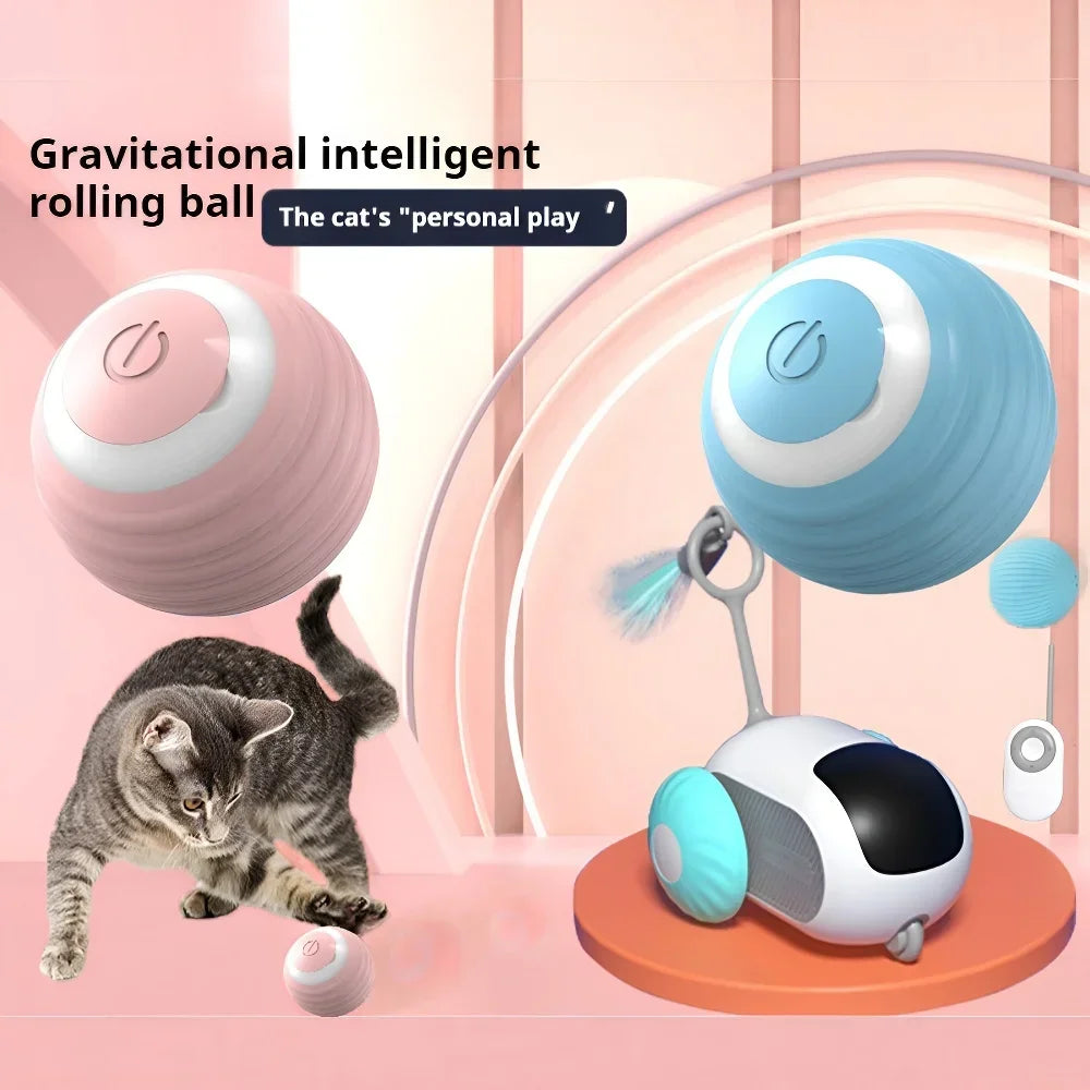 ABS Smart Scrolling Toy Cat Toys Spin Ball Cat's Accessories Interactive Things for Cats USB Charging Pet Electric Supplies Home